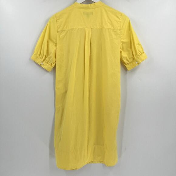 J. Crew Short Sleeve Mini Shirt Dress 100% Cotton Poplin Button Yellow Size XST‎ - Picture 7 of 12
